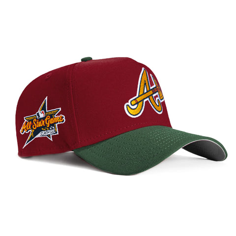 New Era 9Forty A-Frame Atlanta Braves 2025 All Star Game Patch Alternate Snapback Hat - Brick, Green