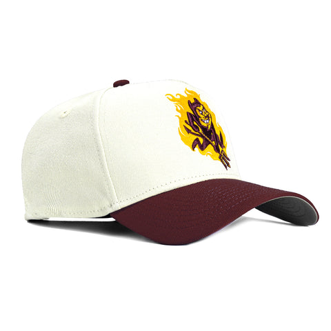 New Era 9Forty A-Frame Arizona State Sun Devils Sparky Flame Hat - White, Maroon