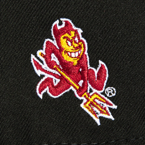 New Era 9Seventy Arizona State Sun Devils Sparky Logo Patch Script Stretch-Snapback Hat - Black, Maroon