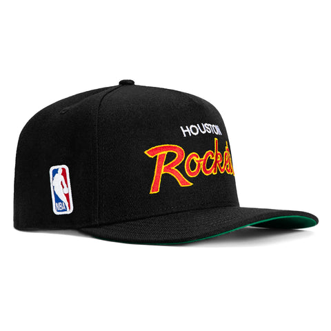 New Era 9Seventy Houston Rockets Script Stretch-Snapback Hat - Black