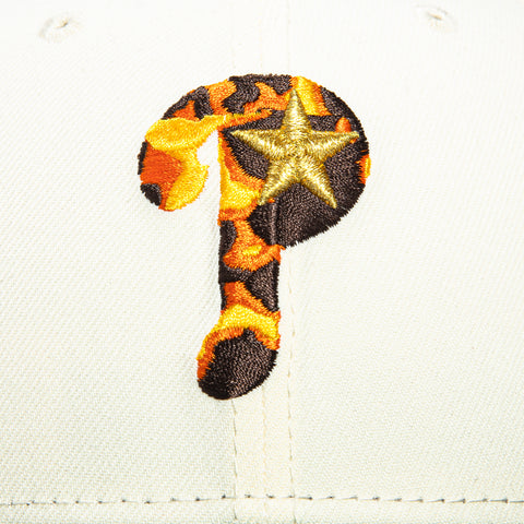 New Era 59Fifty Tortoise Shell Philadelphia Phillies 1996 All Star Game Patch Hat - White, Green