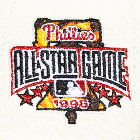 New Era 59Fifty Tortoise Shell Philadelphia Phillies 1996 All Star Game Patch Hat - White, Green