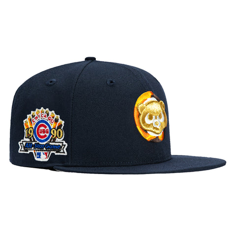 New Era 59Fifty Tortoise Shell Chicago Cubs 1990 All Star Game Patch Hat - Navy