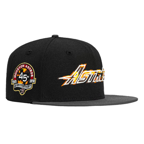 New Era 59Fifty Tortoise Shell Houston Astros 45th Anniversary Patch Word Hat - Black, Graphite