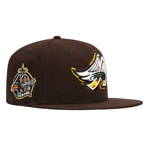 New Era 59Fifty Tortoise Shell Los Angeles Angels 40th Anniversary Patch Hat - Brown