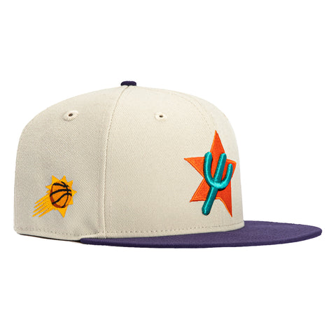 New Era 59Fifty Phoenix Suns Logo Patch Alternate City Edition Hat - Stone, Purple