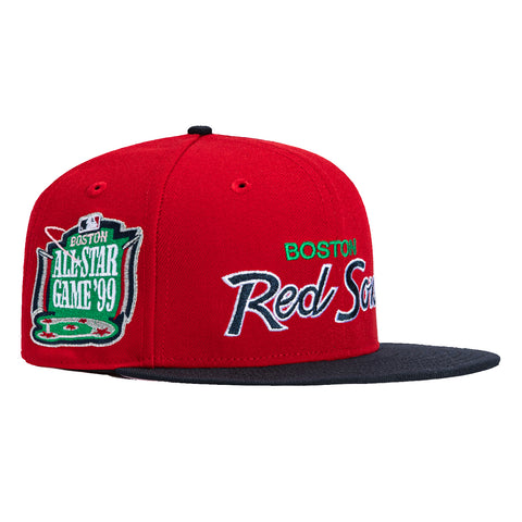 New Era 59Fifty Boston Red Sox 1999 All Star Game Patch Script Hat - Red, Navy