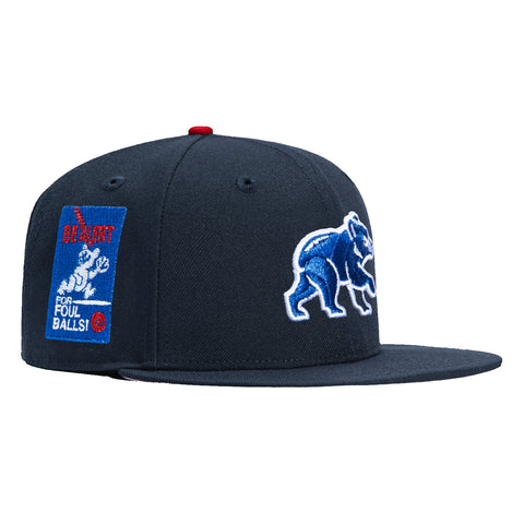 New Era 59Fifty Chicago Cubs Be Alert for Foul Balls Patch BP Hat - Navy, Royal