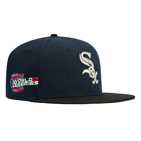 New Era 59Fifty Chicago White Sox 2005 World Series Patch Hat - Navy, Black, Metallic Silver