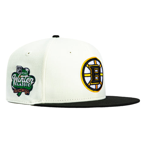 New Era 59Fifty Boston Bruins 2019 Winter Classic Patch Hat - White, Black