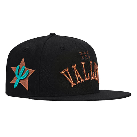 New Era 59Fifty Phoenix Suns City Edition Logo Patch The Valley Patch Hat - Black, Metallic Copper