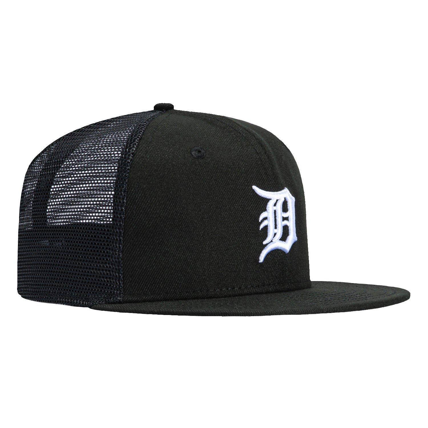 Classic WLLZ Detroit's Wheels Trucker Hat - 98.7 FM Black & White Adjustable Baseball Cap - View #4