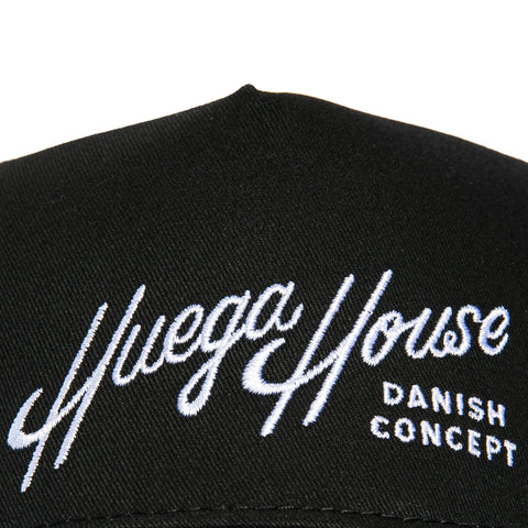 Huega House Retro Script Snapback Hat - Black