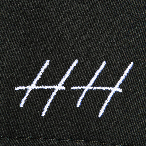 Huega House Retro Script Snapback Hat - Black