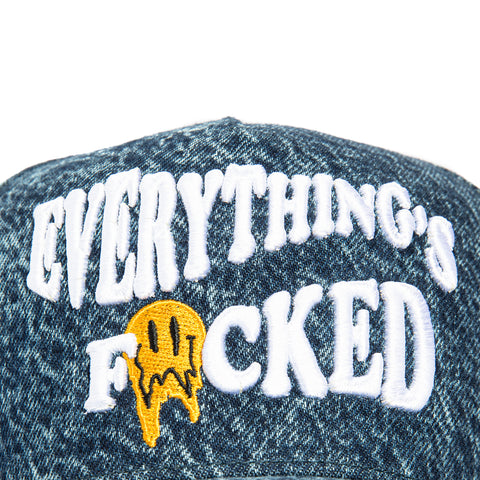 Field Grade Everything's F*cked Snapback Hat - Denim Blue