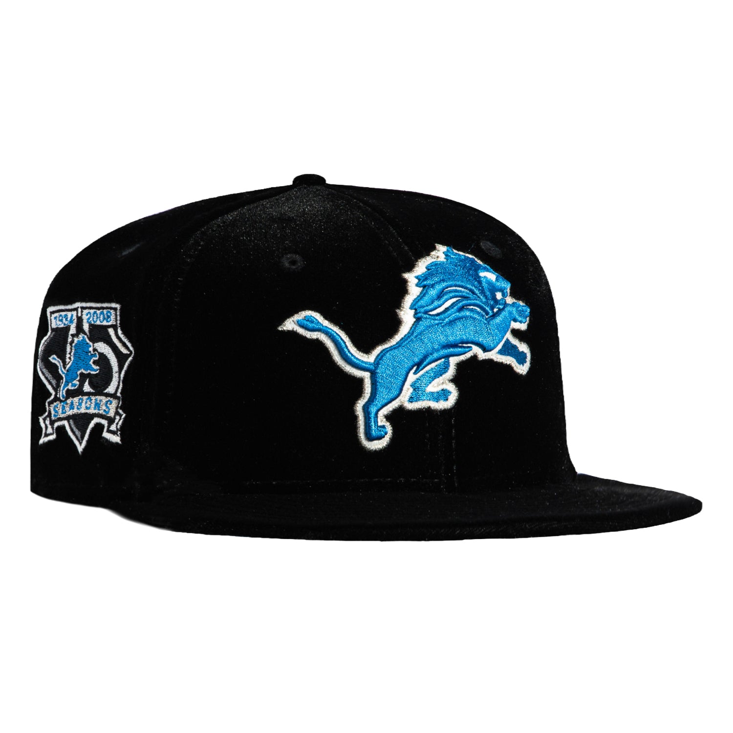 New Era 59Fifty Detroit Lions 75th Anniversary Patch Velvet Light