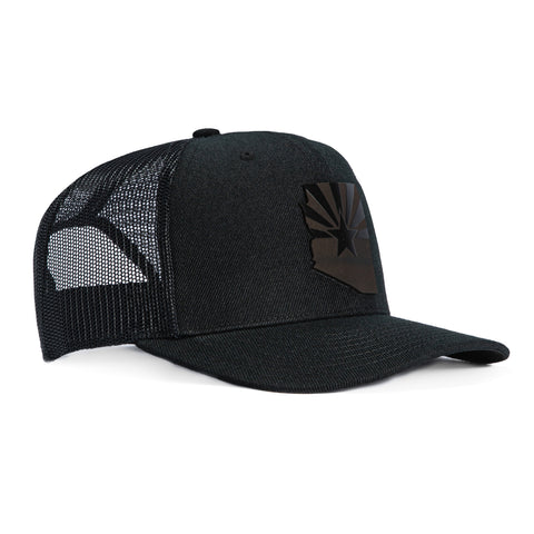 Branded Bills Arizona 48 State Trucker Snapback Flat Curved Hat - Black