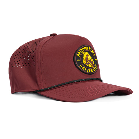Branded Bills Arizona State University Sparky Rope Snapback Curved Hat - Maroon