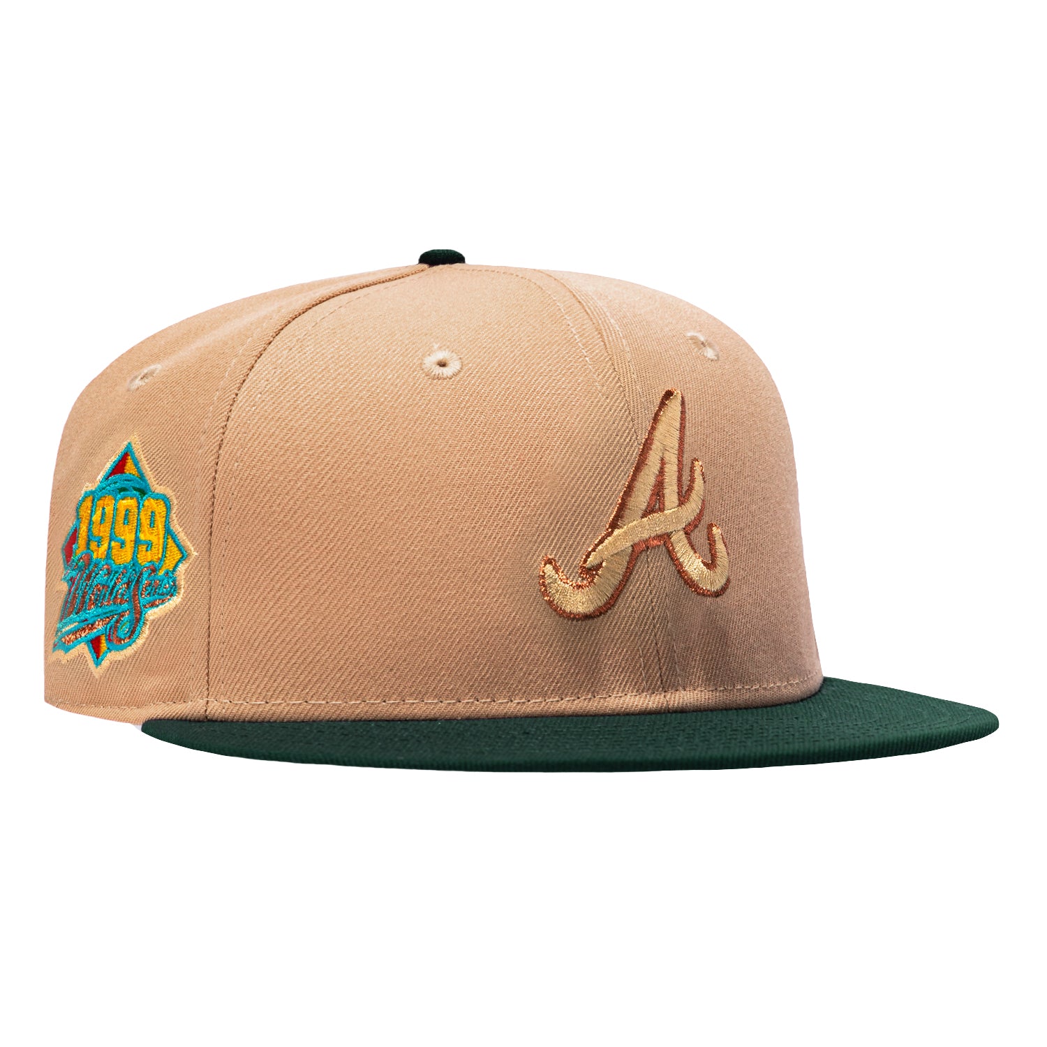 New Era 59Fifty Atlanta Braves 1999 World Series Patch Hat - Tan