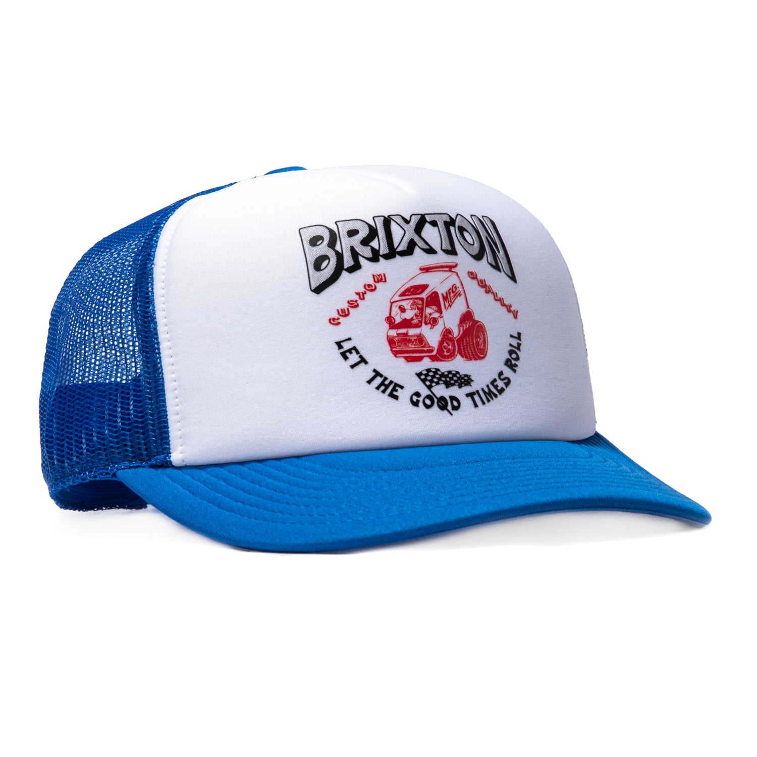 Brixton Garnet Mesh Snapback Trucker Hat - White, Blue – Hat Club