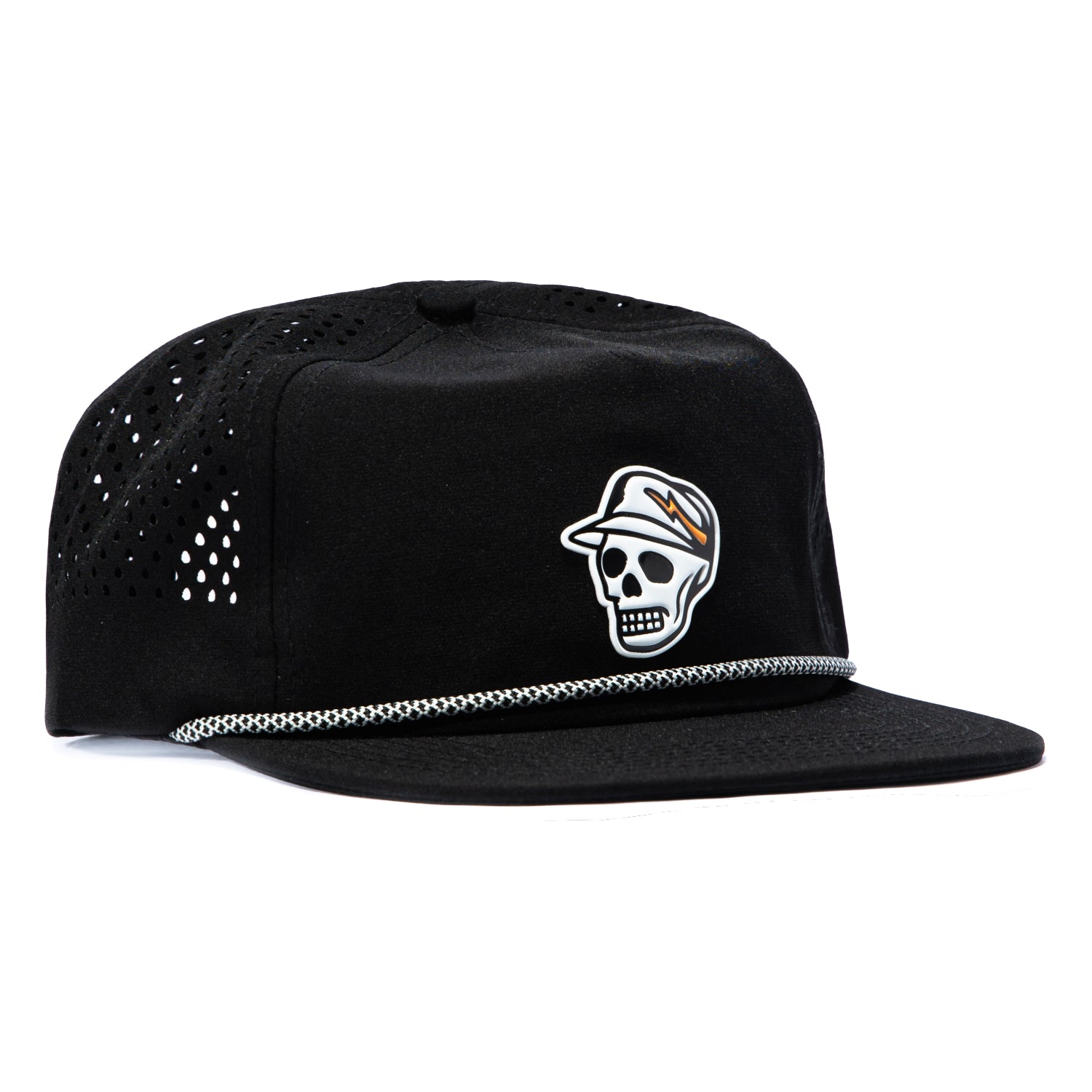LGB 希少スカルHAT Devereux Skull Caddie Perf Adjustable Snapback Hat - Black – Hat Club