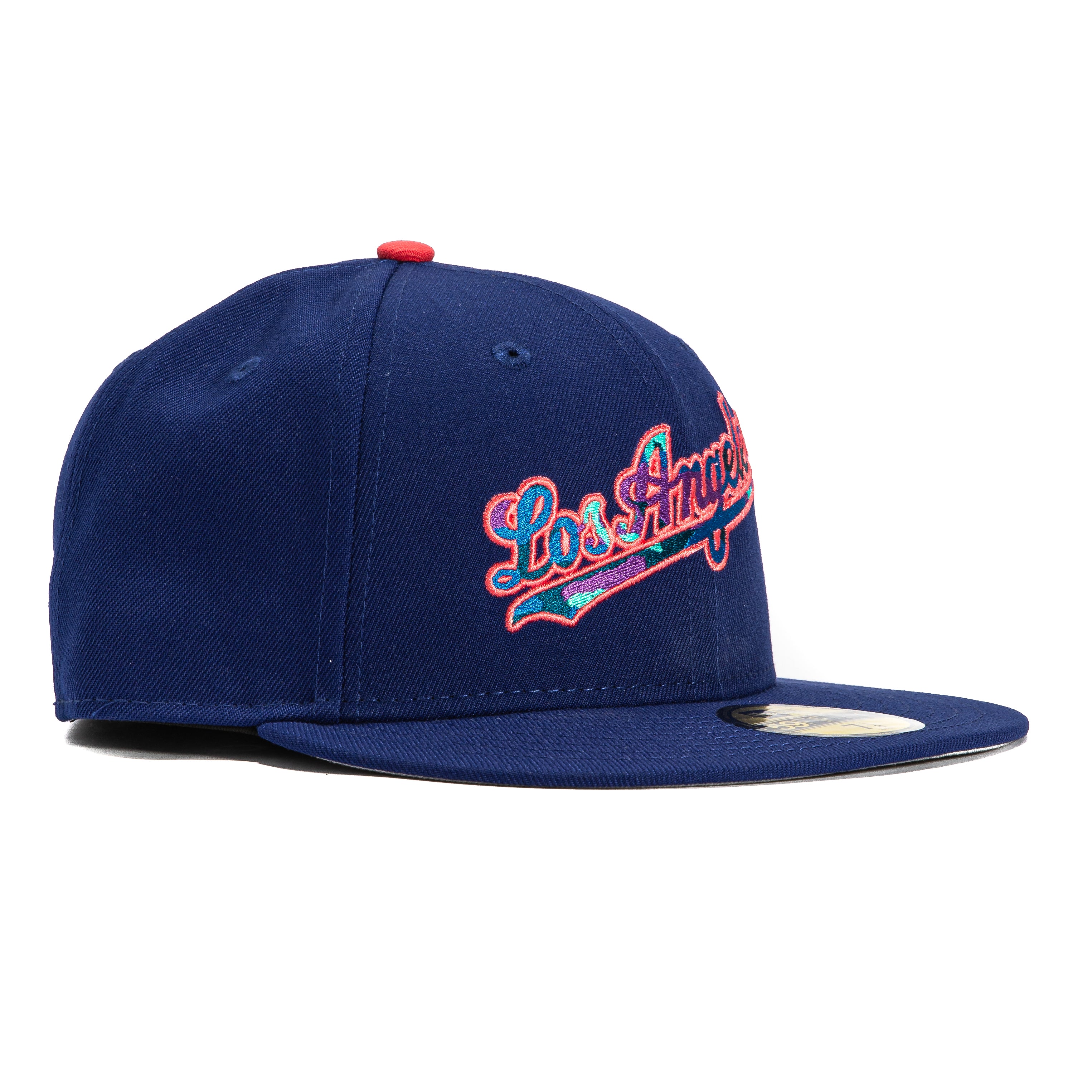New Era 59Fifty Los Angeles Dodgers Camo Script Hat - Royal, Teal