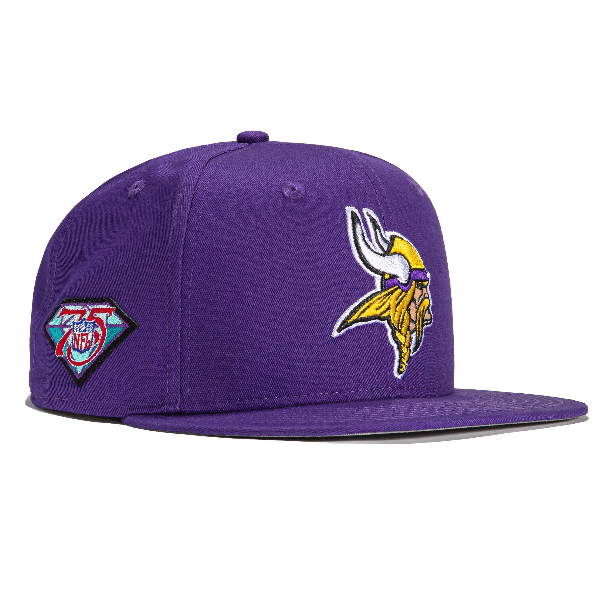New Era 9FIFTY Minnesota Vikings 75th Anniversary Patch Snapback Hat - Purple