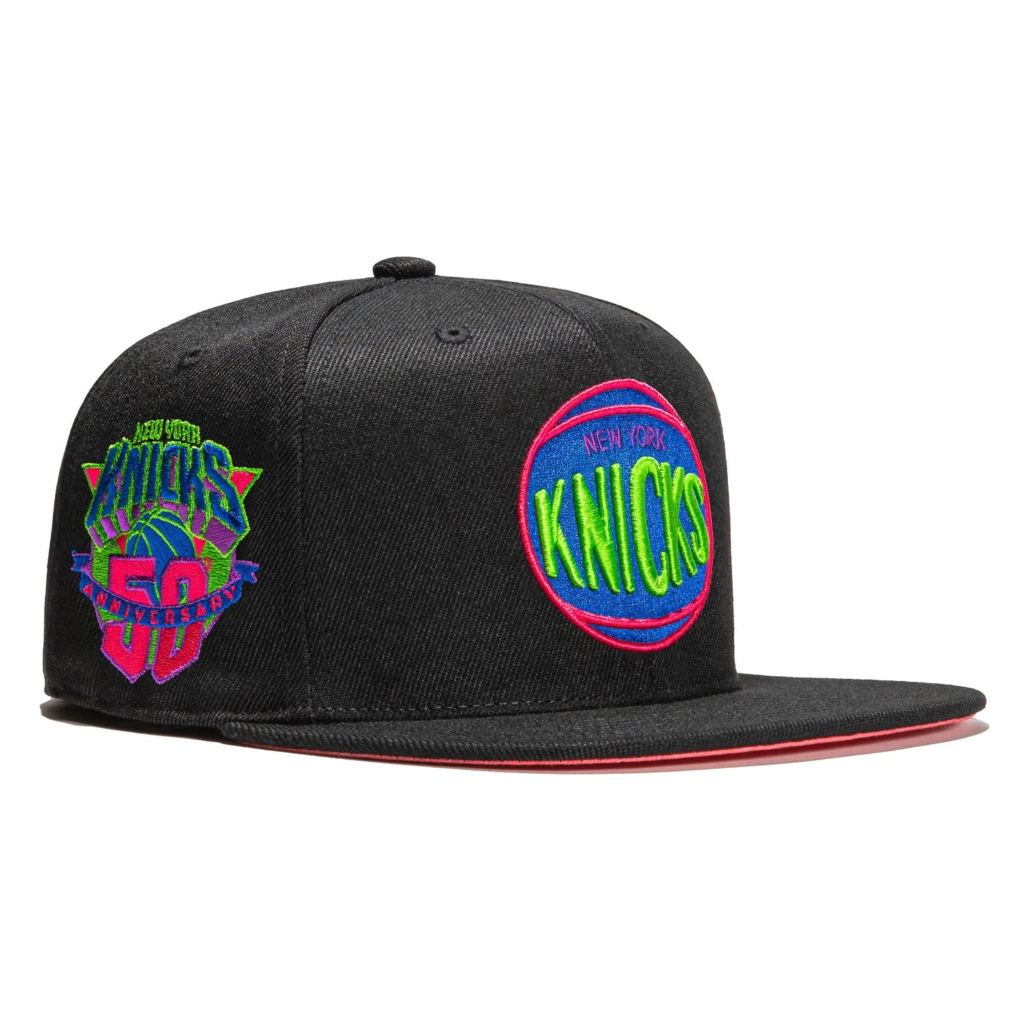 Mitchell & Ness Color Bomb New York Knicks 50th Anniversary Patch Hat - Black Black / 7