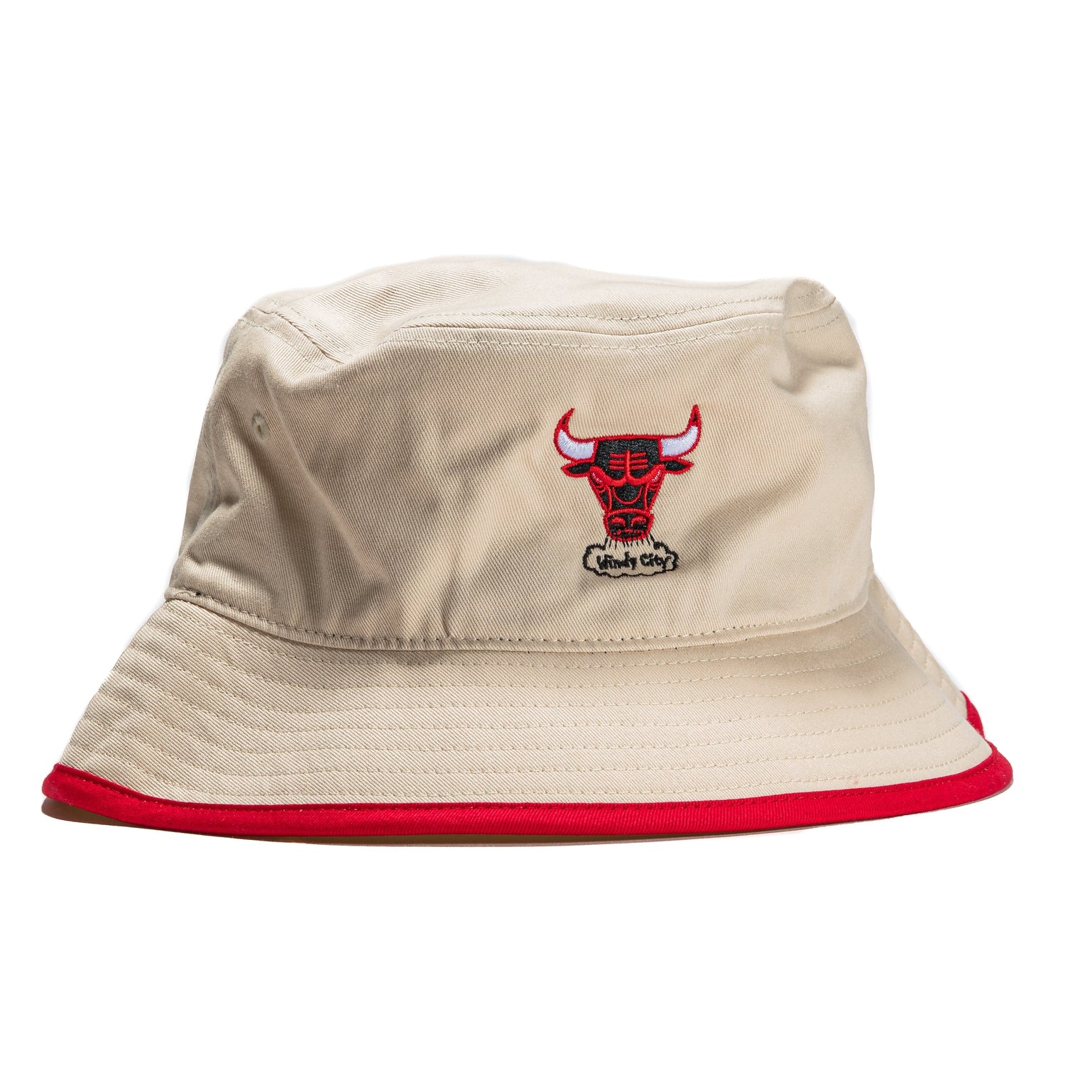 Mitchell & Ness Chicago Bulls NBA 50th Anniversary Snapback Hat Cap - Off  White/Black/Red