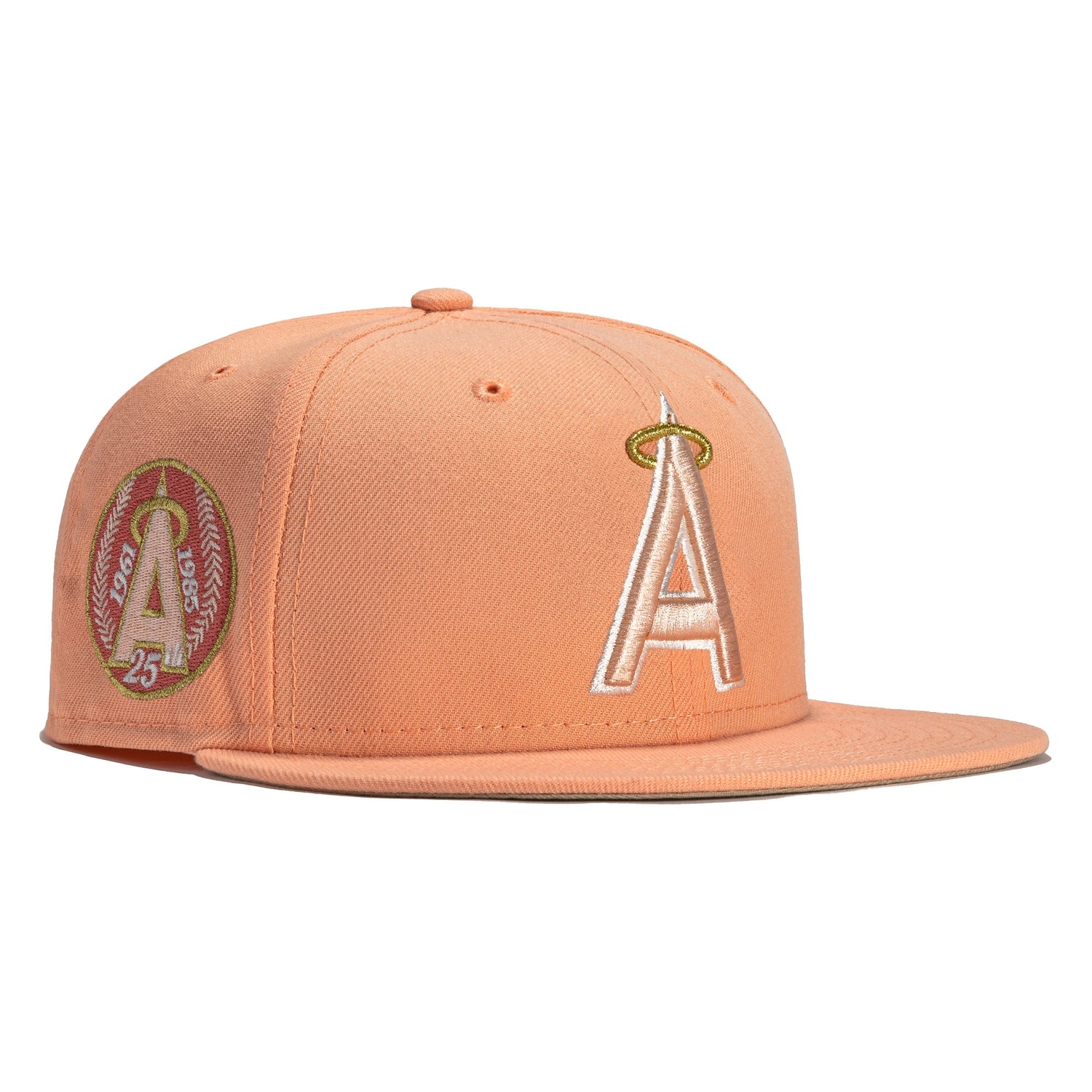 New Era 59FIFTY Rose Gold Los Angeles Angels 25th Anniversary Patch Hat - Rose Gold Pink / 7 3/4