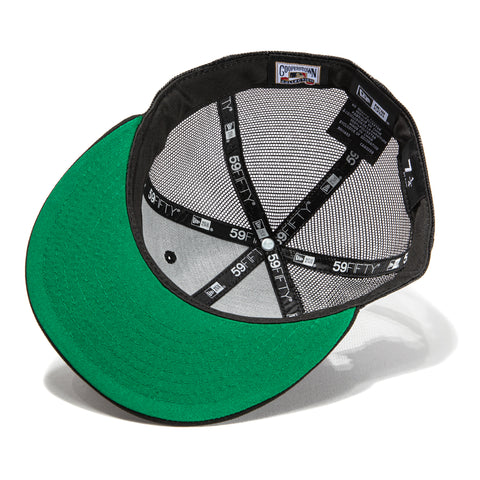 New Era 59Fifty Black Dome Los Angeles Angels 40th Anniversary Patch Trucker Hat - Black