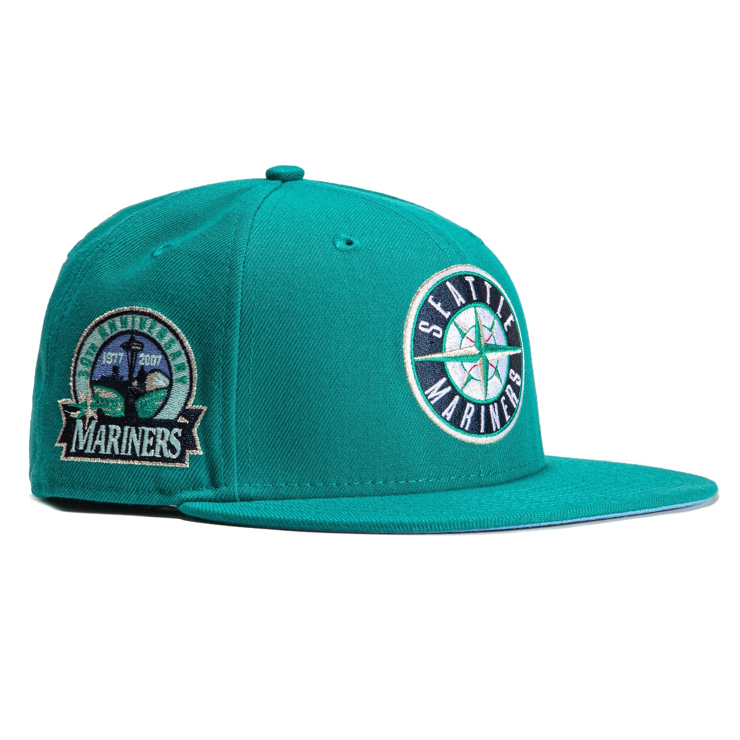New Era 59FIFTY Seattle Mariners 30th Anniversary Patch Icy UV Logo Hat - Teal, Light Blue Teal / 7