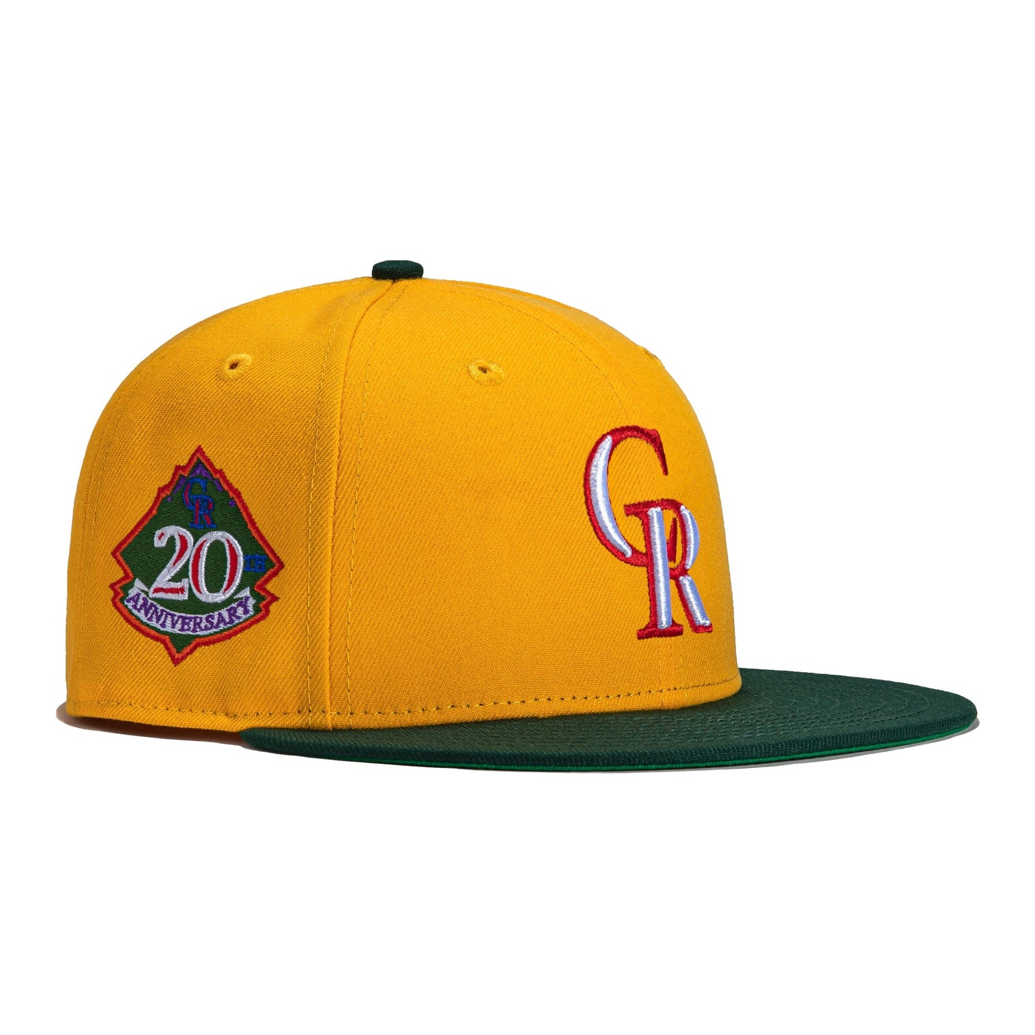 New Era 59FIFTY Crayon Colorado Rockies Yellow/Forest Green Fitted Hat Men 7 1/4