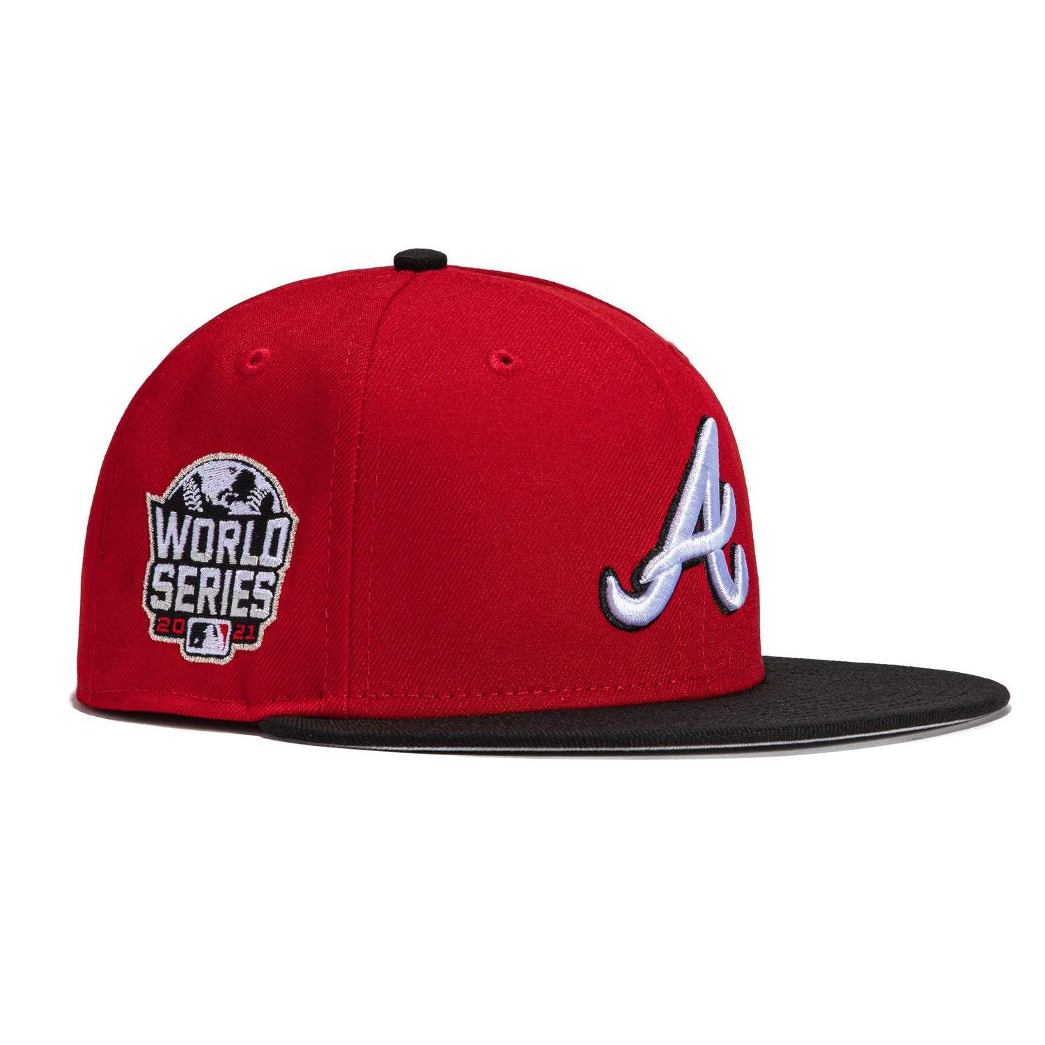 New Era 59FIFTY Atlanta Braves 2021 World Series Patch Hat - Red, Black Red/Black / 7 3/8