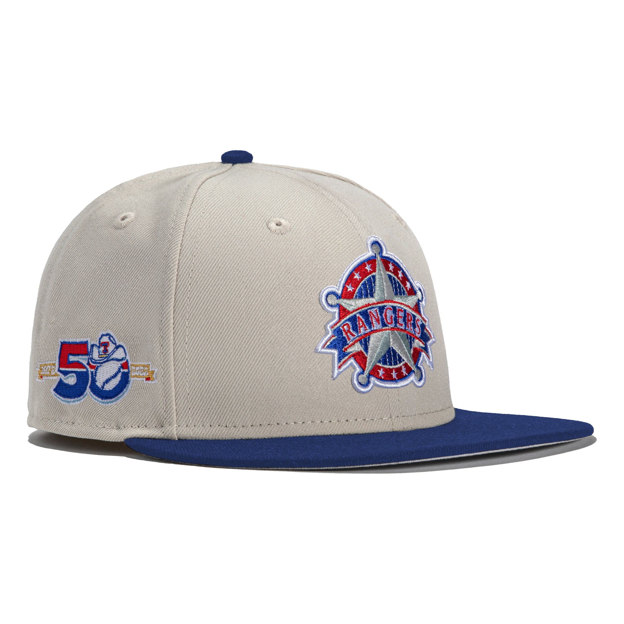 New Era 59Fifty Stone Dome Texas Rangers 50th Anniversary Patch Hat- S – Hat  Club