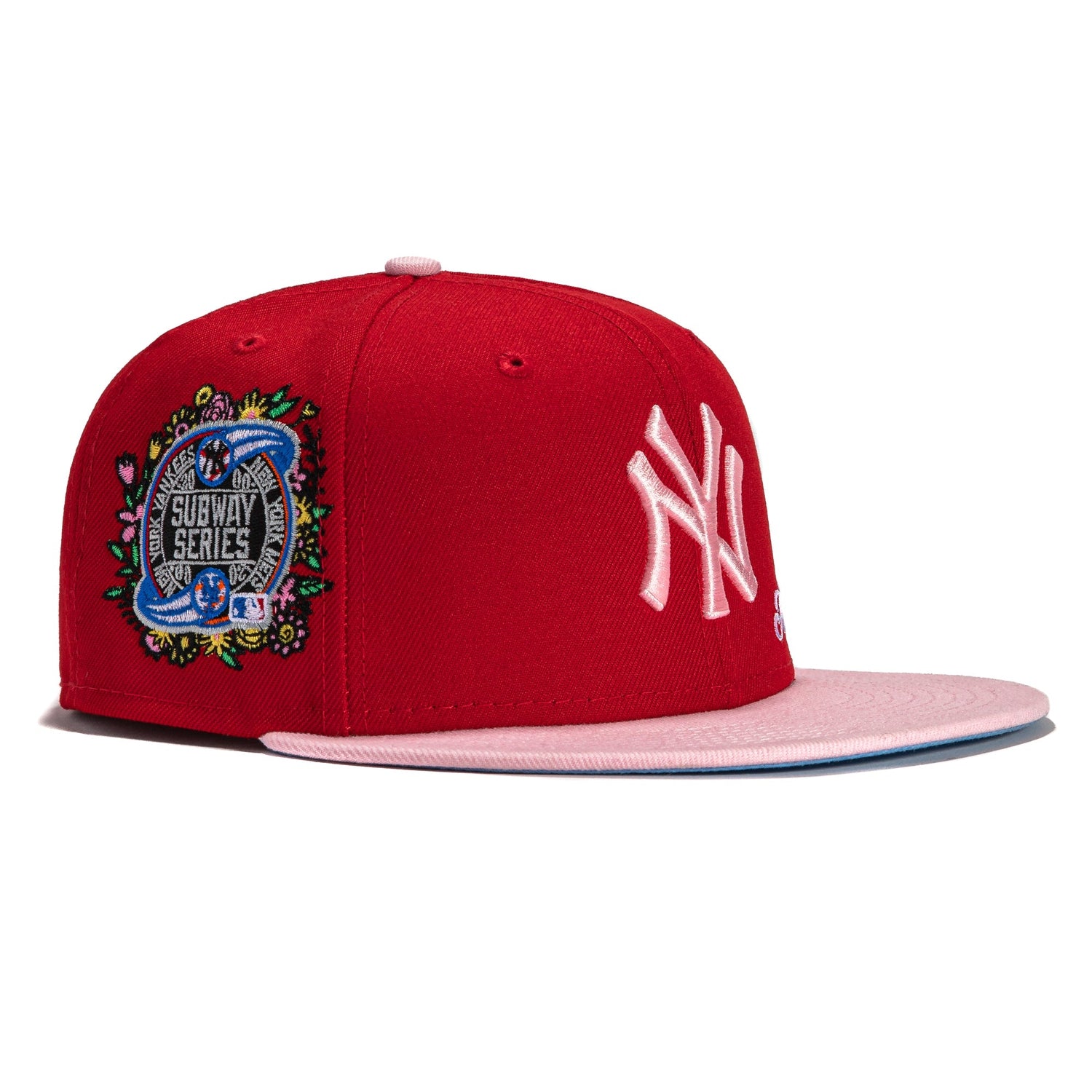 New Era 59FIFTY Jae Tips Forever New York Yankees 2000 Subway Series Patch Hat- Red, Pink Red/Pink / 8