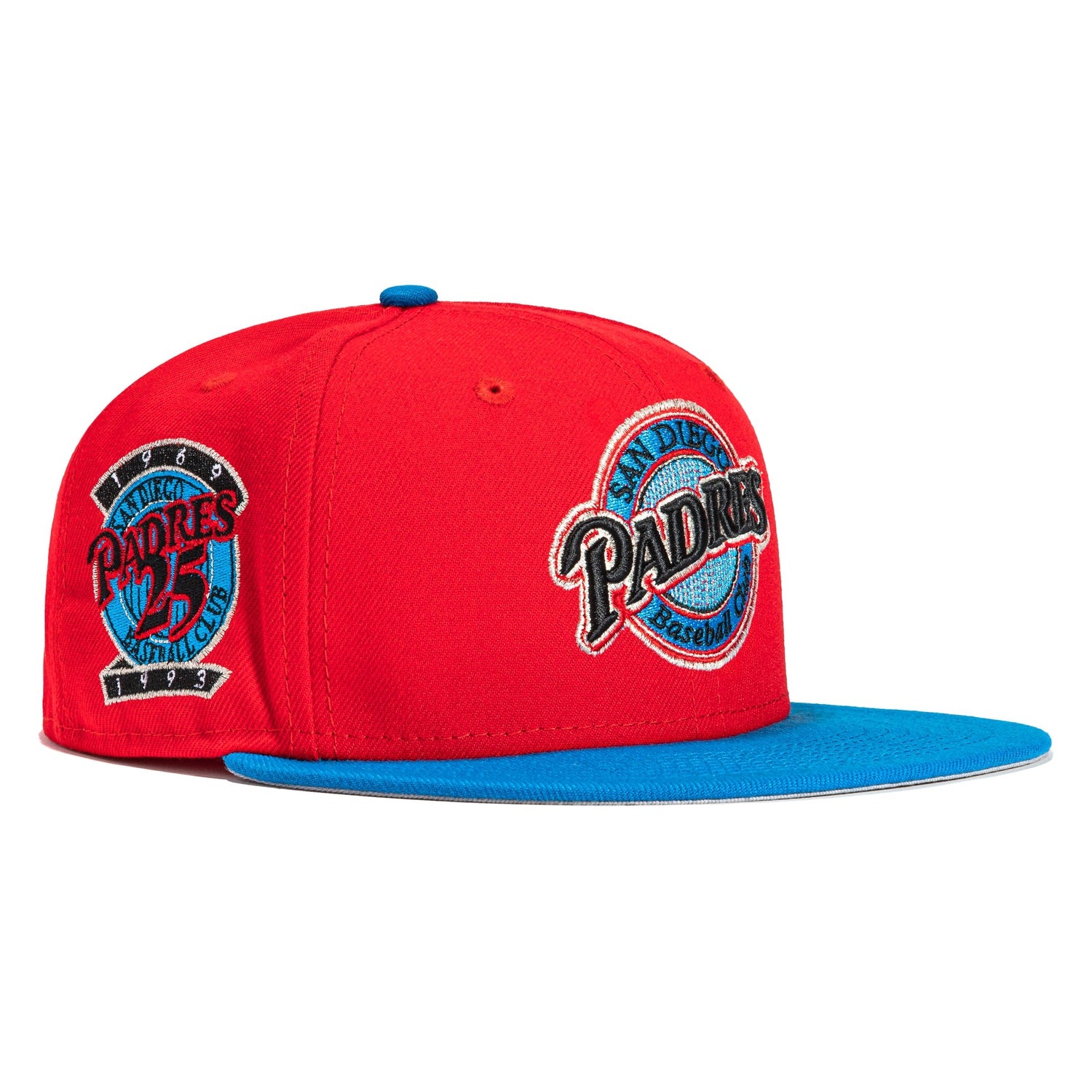 New Era 59FIFTY Building Block San Diego Padres 25th Anniversary Patch Logo Hat - Red, Neon Blue Red/Neon Blue / 7 1/4