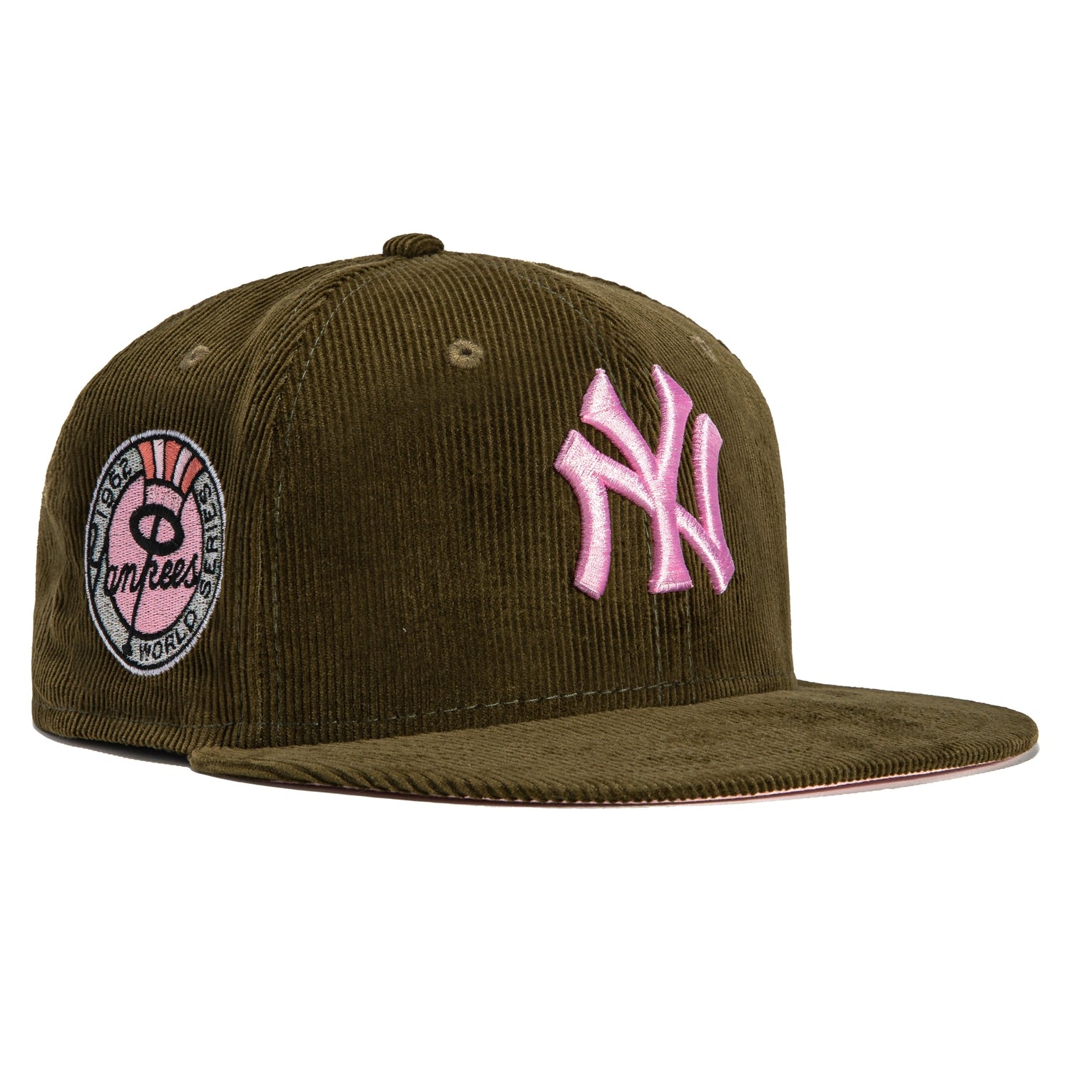 New Era 59FIFTY Martini Corduroy New York Yankees 1962 World Series Patch Hat - Olive Olive / 7 1/2