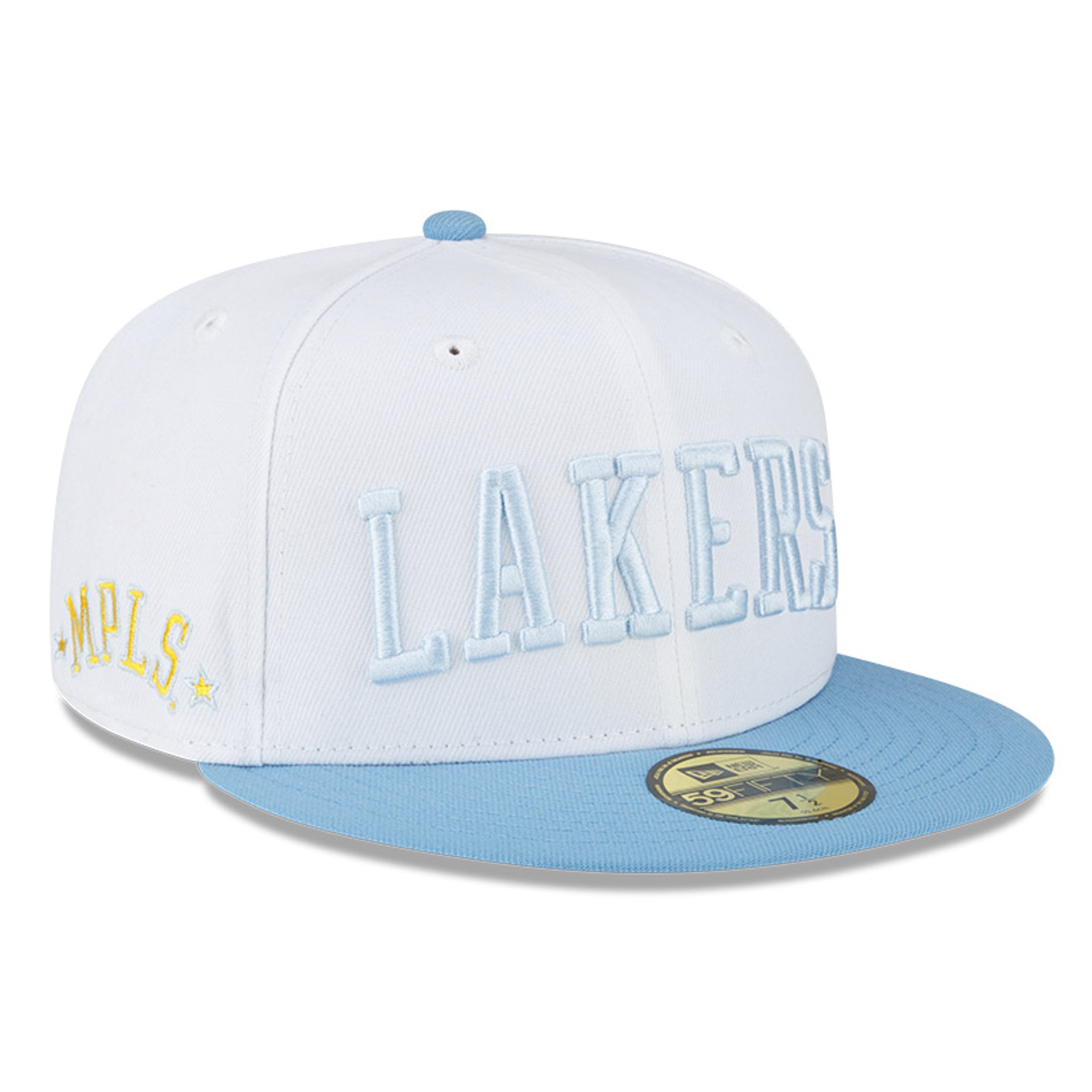 Los Angeles Lakers CONFERENCE PINWHEEL Gold-Purple-White Fitted H