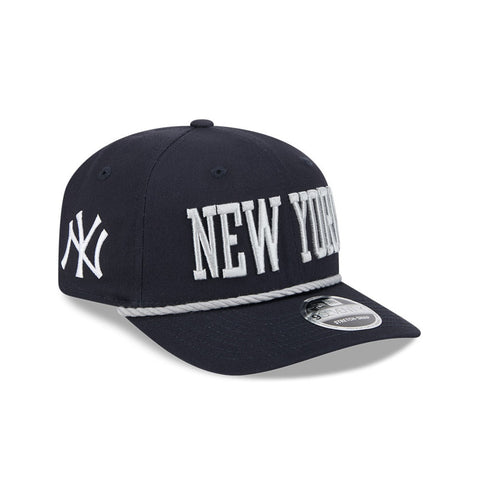 Navy blue 9SEVENTY Yankees hat with 'New York' text and logo on a white background