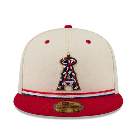 New Era 59Fifty 2026 MLB 4th of July Los Angeles Angels 250th Anniversary Patch Hat - White, Red New Era