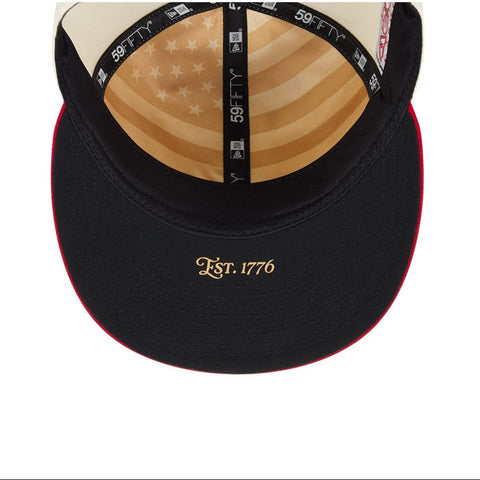 New Era 59Fifty 2026 MLB 4th of July Oakland Athletics 250th Anniversary Patch Hat - White, Red New Era