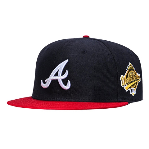New Era 59Fifty Atlanta Braves 1995 World Series Patch Home Hat -  Navy, Red New Era
