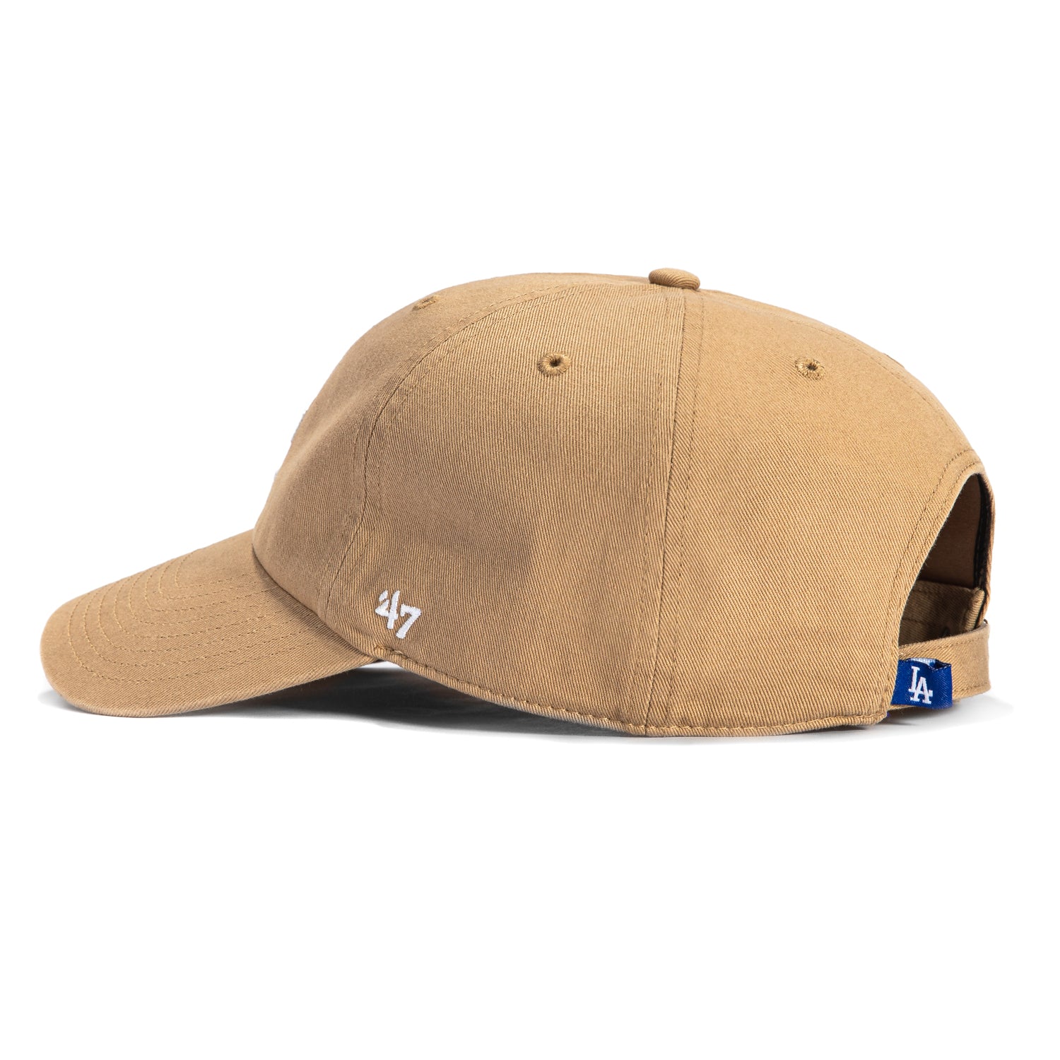 47 Brand Los Angeles Dodgers Adjustable Cleanup Hat - Khaki, White