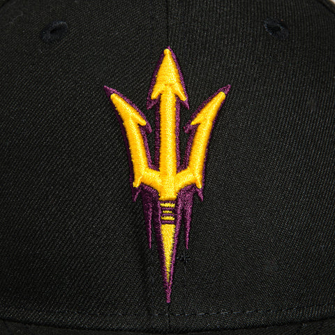 New Era 59Fifty Arizona State University Pitch Fork Hat - Black, Gold, Maroon
