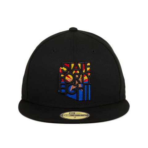 New Era 59Fifty State Forty Eight Flag Logo Fitted Hat - Black