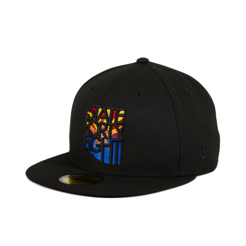 New Era 59Fifty State Forty Eight Flag Logo Fitted Hat - Black