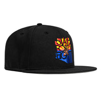 New Era 9Fifty State Forty Eight Flag Logo Snapback Hat - Black