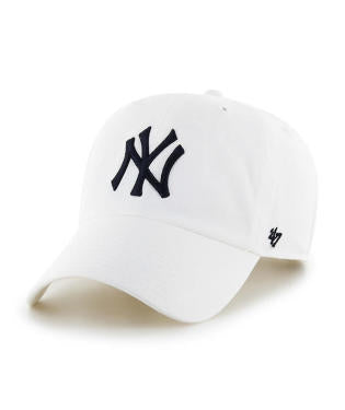 47 Brand New York Yankees Cleanup Adjustable Hat - White, Navy