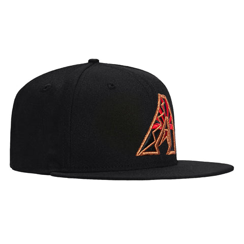 New Era 59Fifty Arizona Diamondbacks A Flag Hat - Black, Red, Metallic Copper New Era